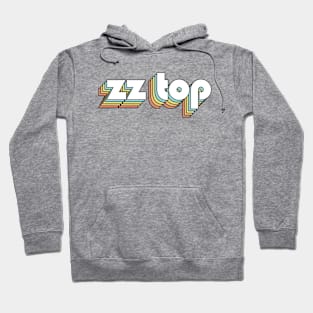 ZZ Top - Retro Rainbow Typography Faded Style Hoodie